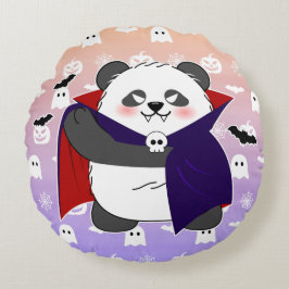 Almofada Redonda Vampiro do Bebê Cute do Halloween Panda Dracula