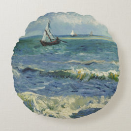 Almofada Redonda Van Gogh Seascape em Saintes Maries de la Mer
