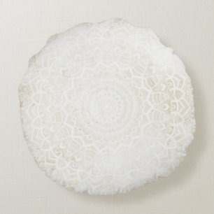 Almofada Redonda Vanilla Cream Mandala Round Cushion