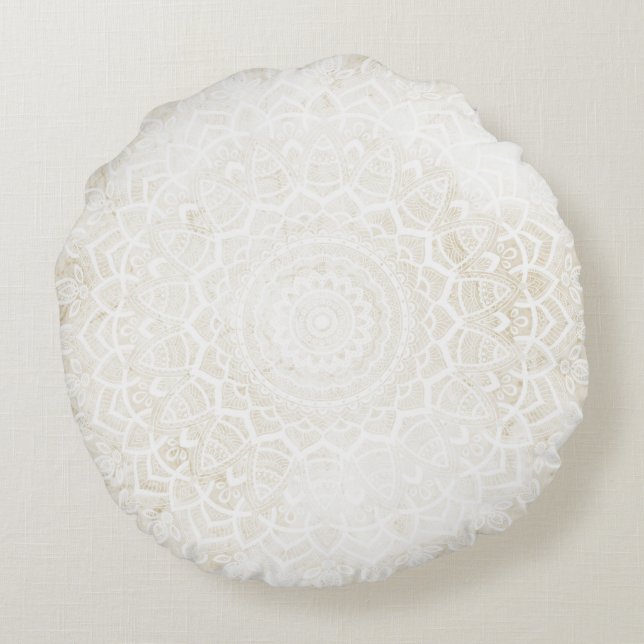 Almofada Redonda Vanilla Cream Mandala Round Cushion (Verso)