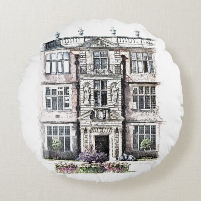 ALMOFADA REDONDA VELHA INGLATERRA (Frente)