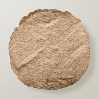 Almofada Redonda Velho pano marrom: fundo texturizado.