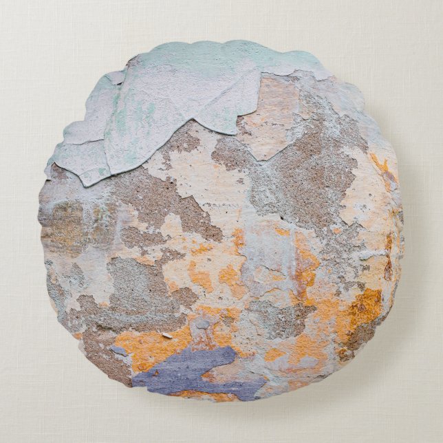 Almofada Redonda Velho Wallgrunge, abstrato, antigo, arte, fundo (Frente)