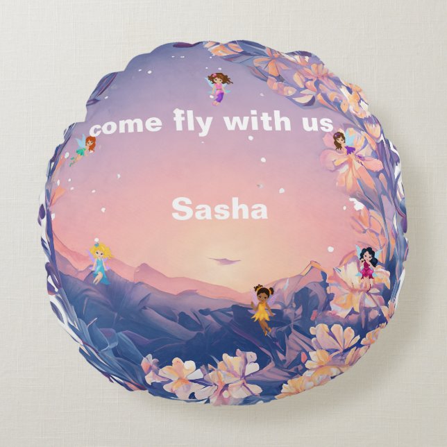 Almofada Redonda Venha se aconchegar comigo (Frente)