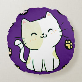 Almofada Redonda Verde limão Cat & Paws Travesseiro decorativo