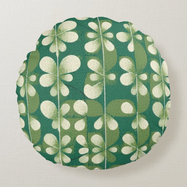 Almofada Redonda Verde Trevo (Frente)