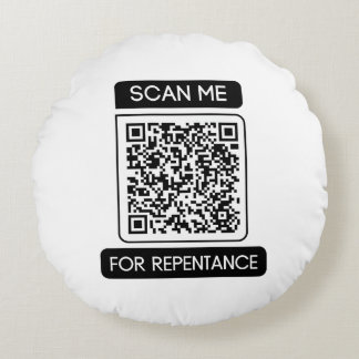 Almofada Redonda Verifique-me para obter o código QR de arrependime