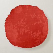 Vermelho Brilhante no Padrão Floral Vermelho