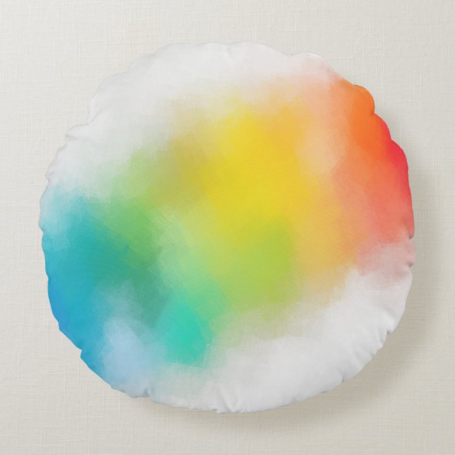 Almofada Redonda Vermelho Cor-de-rosa Azul Púrpura Amarelo Verde Ar (Frente)
