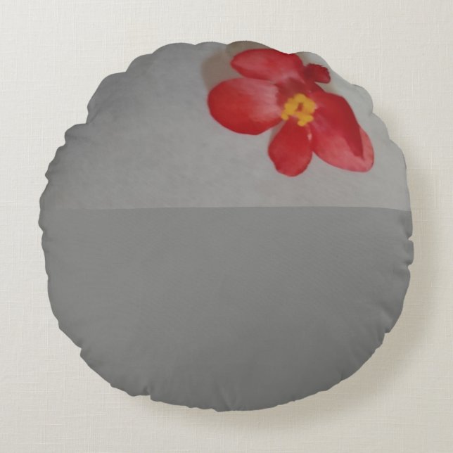 Almofada Redonda Vermelho E Cinza (Frente)