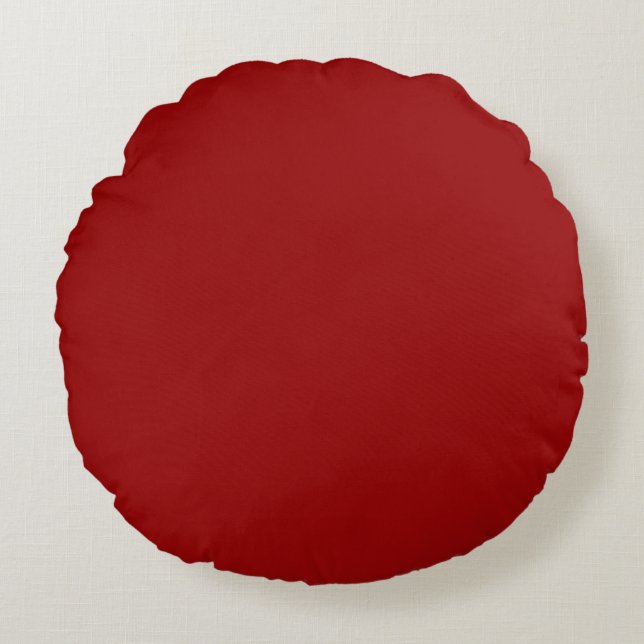 Almofada Redonda Vermelho Escuro Candy Maçã Cor Sólida (Frente)