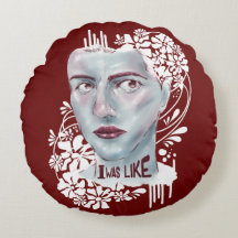 Vermelho Travesseiro Redondo Eu Estava Como