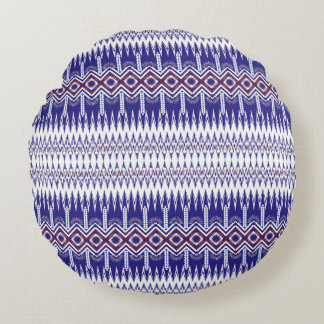 Almofada Redonda Vestuário de índio com imagens de flores coloridas