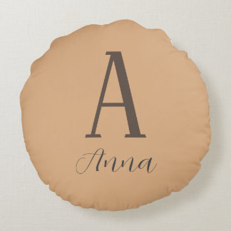 Almofada Redonda Víbe de outono do Monograma