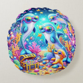 Almofada Redonda Vida marinha