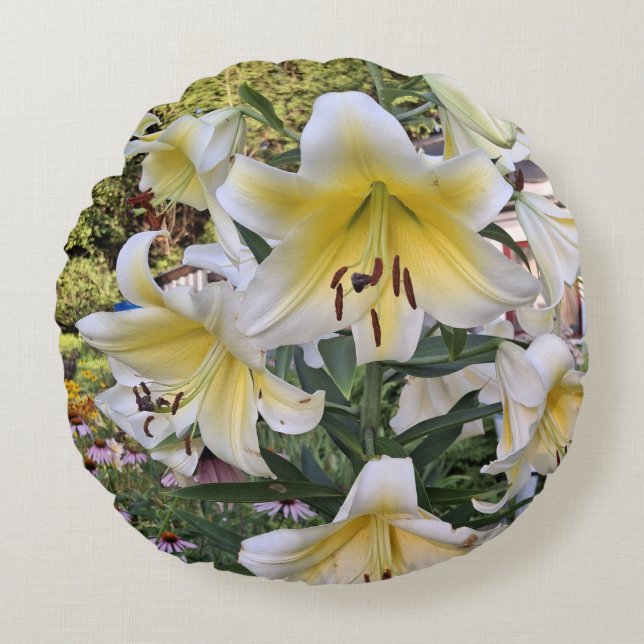 Almofada Redonda Vidro Amarelo Lilly (Frente)