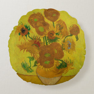 Almofada Redonda Vincent Van Gogh 15 Sunflower Painting