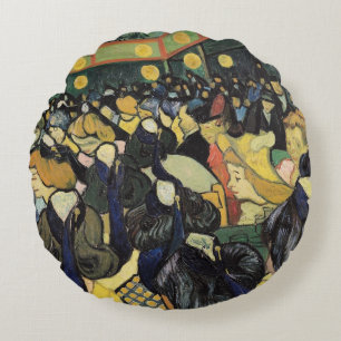 Almofada Redonda Vincent van Gogh a dança salão em Arles, 1888