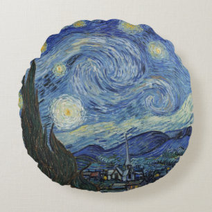 Almofada Redonda Vincent van Gogh  A Noite Estelar, junho de 1889