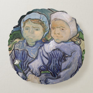 Almofada Redonda Vincent van Gogh duas meninas, 1890
