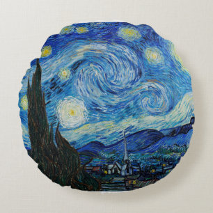 Almofada Redonda Vincent Van Gogh é a Noite Estrelada