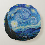 Almofada Redonda Vincent Van Gogh Na Noite Estrelada<br><div class="desc">Vincent Van Gogh é o Detalhe da Noite Estrelada</div>