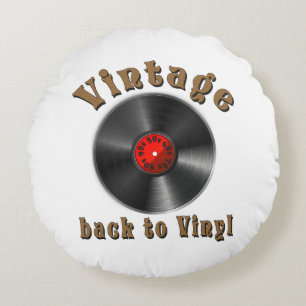 Almofada Redonda Vintage - De volta ao Vinyl, o recorde voltou