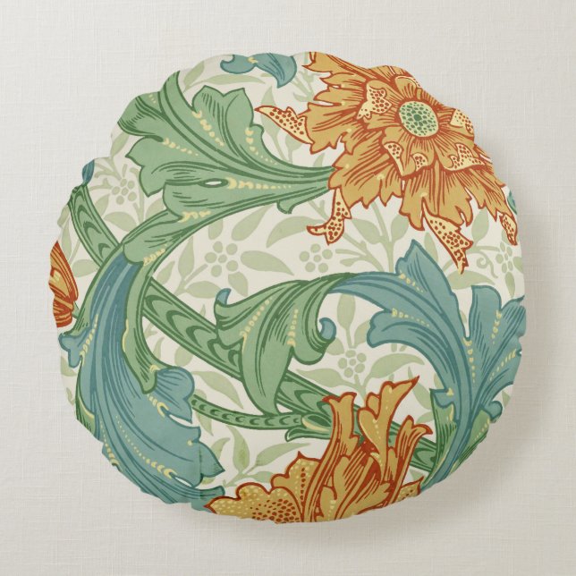 Almofada Redonda Vintage Floral Wallpaper Cushiters (Frente)