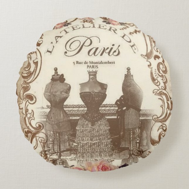 Almofada Redonda Vintage French (Frente)