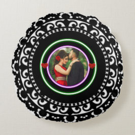 Almofada Redonda Vintage Lace Dreams: Um Travesseiro Redondo Com Fo