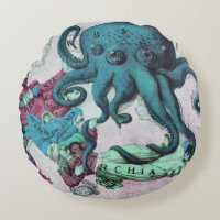 Vintage - Mapa Marítimo Ilustrado Mar Mediterrâneo