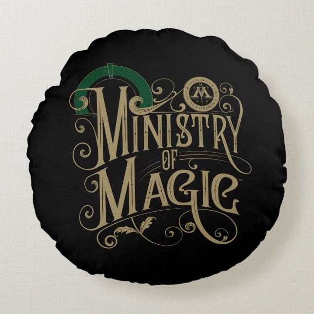 Almofada Redonda Vintage MINISTRY OF MAGIC™ Graphic (Frente)