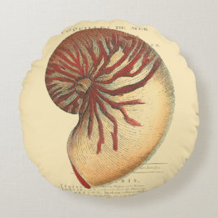 Almofada Redonda Vintage Red Conch Shell