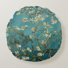 Almofada Redonda Vintage Reversible Van Gogh Almond Blossom