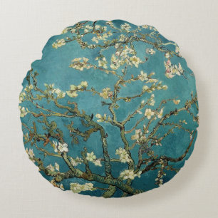 Almofada Redonda Vintage Reversível Van Gogh Almond Blossom