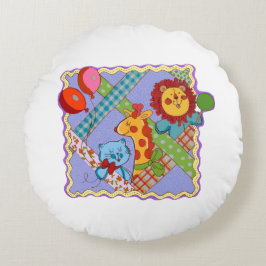 Almofada Redonda Vintage Safari Animals Round Pillow