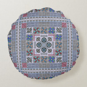 Almofada Redonda Vintage Tatreez Pattern