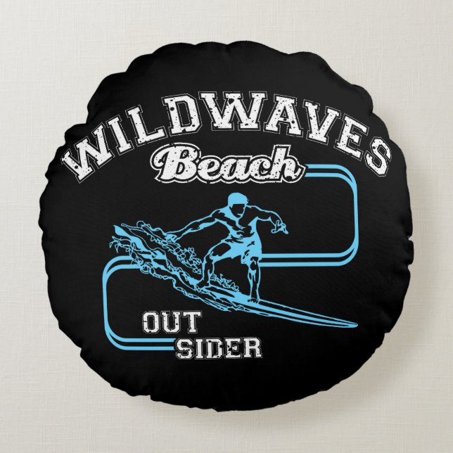 Almofada Redonda Vintage Urban Grunge - Letra Monograma Distinta (Frente)