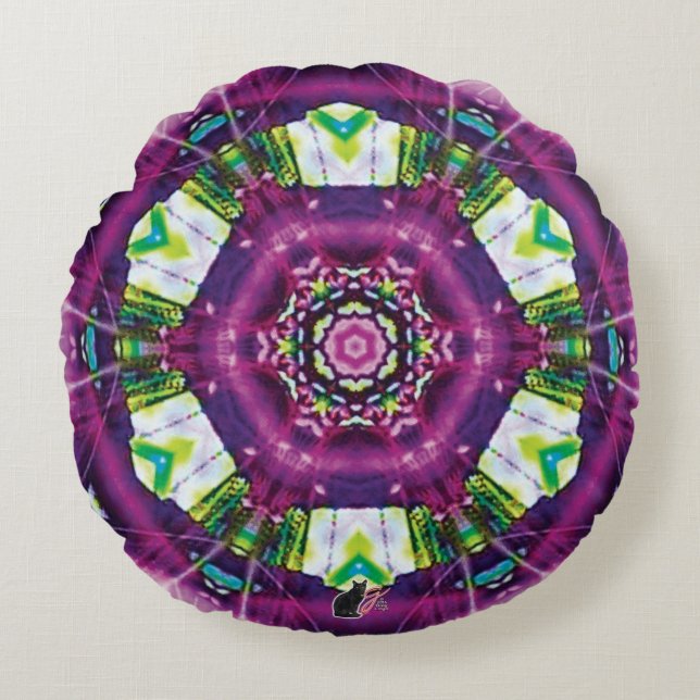Almofada Redonda Violette Kaleidoscope (Frente)