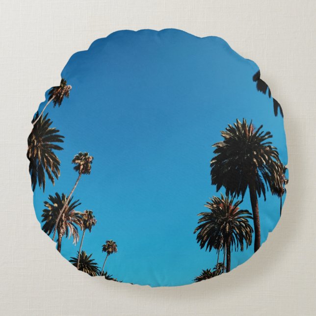 Almofada Redonda Vista das árvores pelo verme (Frente)