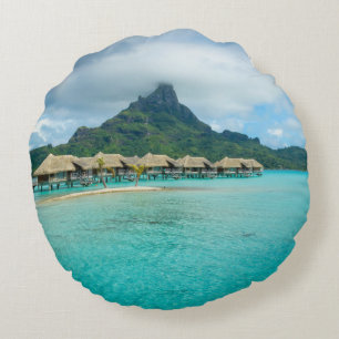 Almofada Redonda Vista no travesseiro redondo da ilha de Bora Bora
