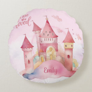 Almofada Redonda Você é o Palácio Amado na Nuvem Rosa Burp Cloth