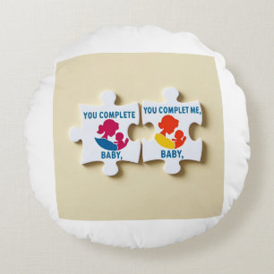 Almofada Redonda Você Me Preenche, Querida, Quebra-cabeça