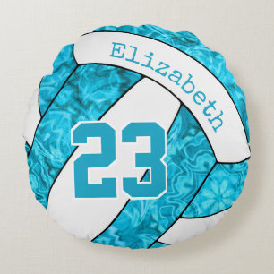 Almofada Redonda voleibol feito sob encomenda do branco do azul de