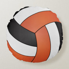 Almofada Redonda Voleibol Laranja, Negro e Branco