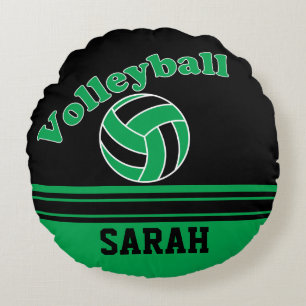Almofada Redonda Voleibol Verde e Negro   Personalizar