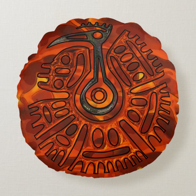 Almofada Redonda Voo 2 Nativo Americano (Frente)