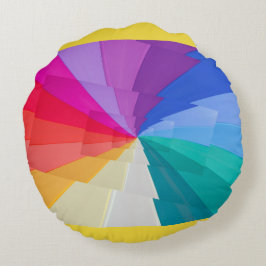 Almofada Redonda vórtices multicoloridos em travesseiro redondo
