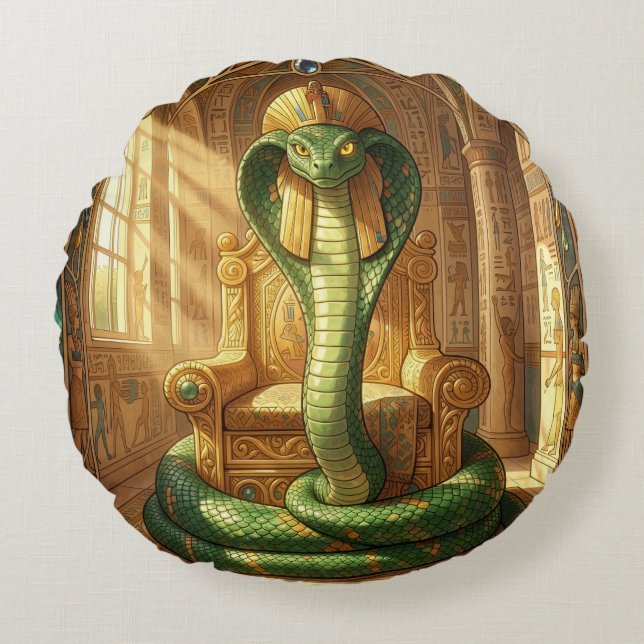 Almofada Redonda Wadjet – Ägyptische Schlangengöttin´5 (Frente)