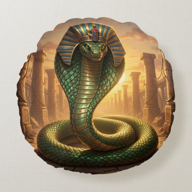 Almofada Redonda Wadjet – Ägyptische Schlangengöttin´6 (Frente)